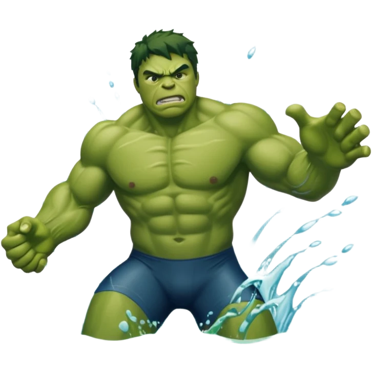 Hulk swimming emoji
