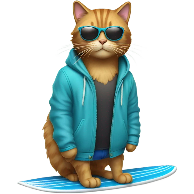 Cat surf boarding  emoji