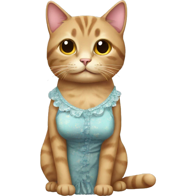 Cat with dress emoji