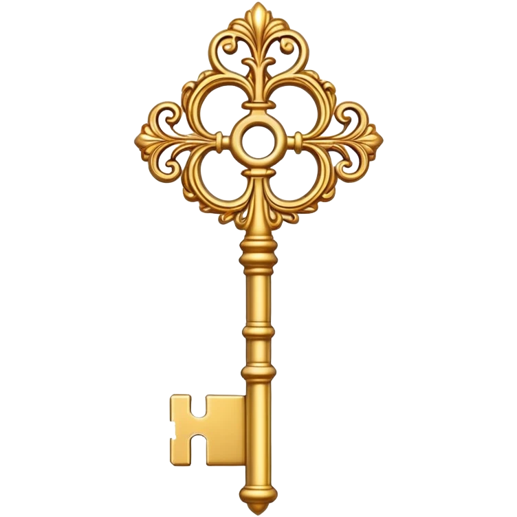 gold ornate key with decorative pattern emoji