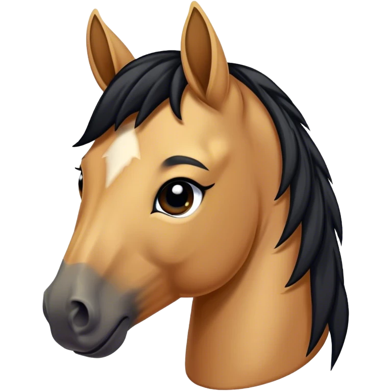 Tan horse with black stripe down its mane emoji