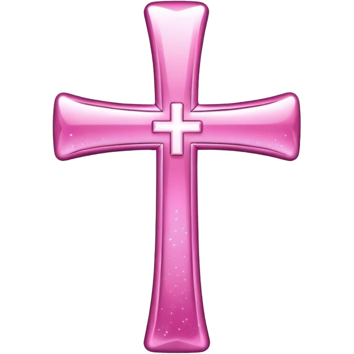 Pink cross with sparkles emoji