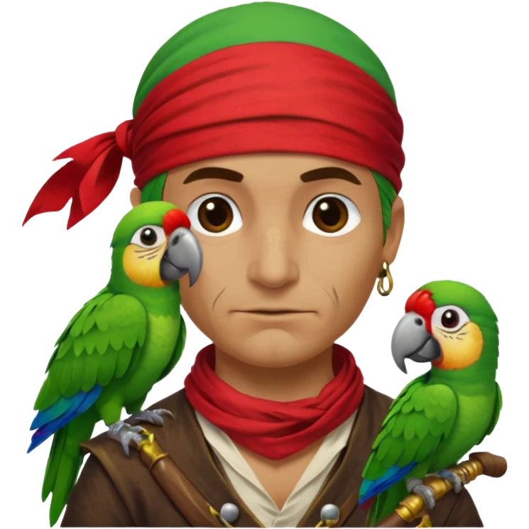 pirate and parrot emoji