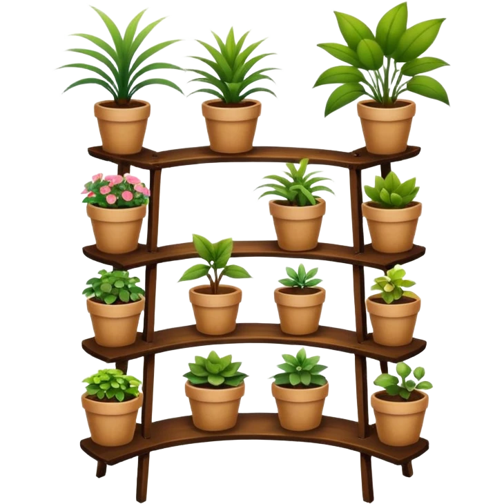 Large curved multi-tier plant rack  emoji