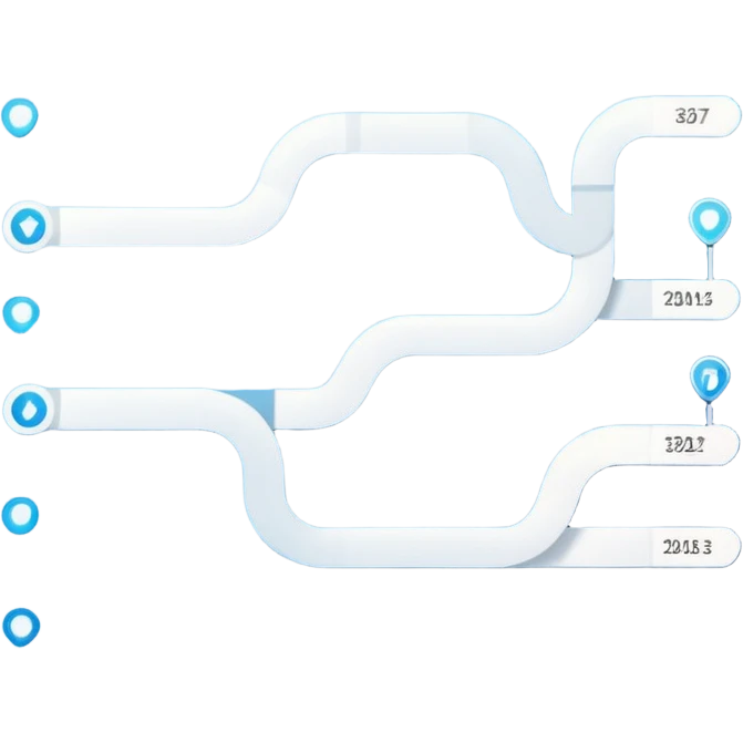 roadmap in professional design for business presentation, clean edges, modern corporate aesthetic emoji
