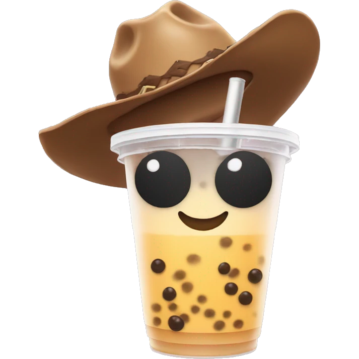 Bubble tea wearing a cowboy hat emoji