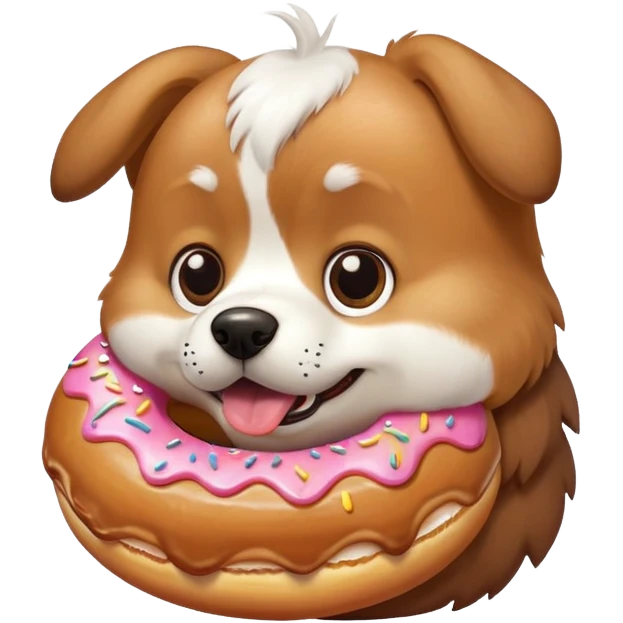 Dog eating donut emoji
