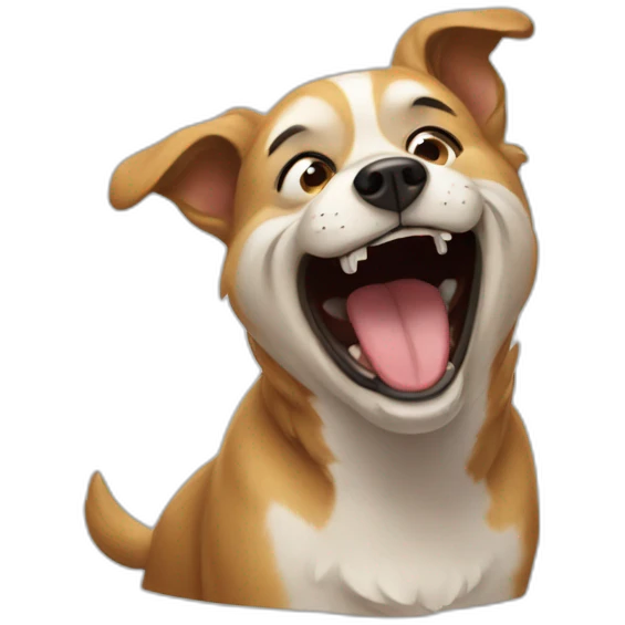 Laughing dog emoji
