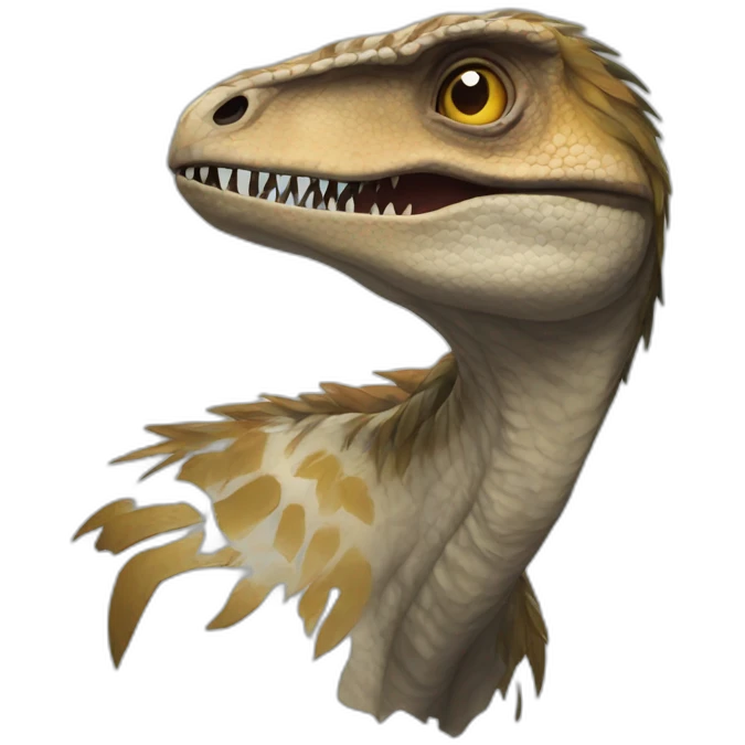 humanoid velociraptor with across emoji