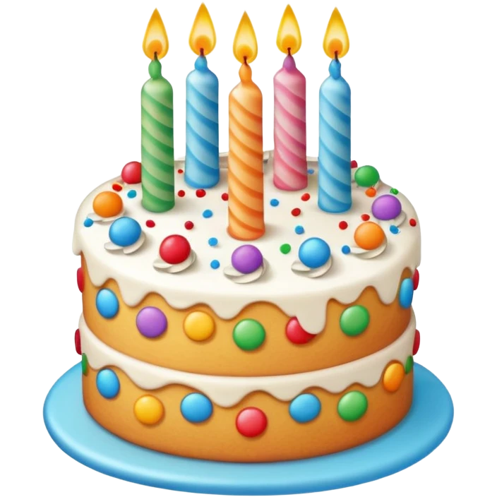 Birthday cake with funfetti emoji