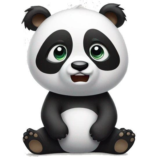 Confused panda emoji