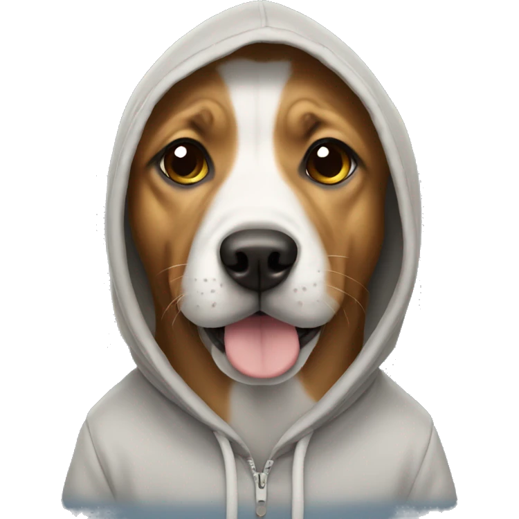 Dog wearing a hoodie emoji