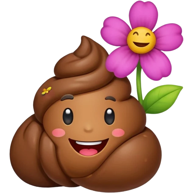 a little poop, who give a little flower emoji