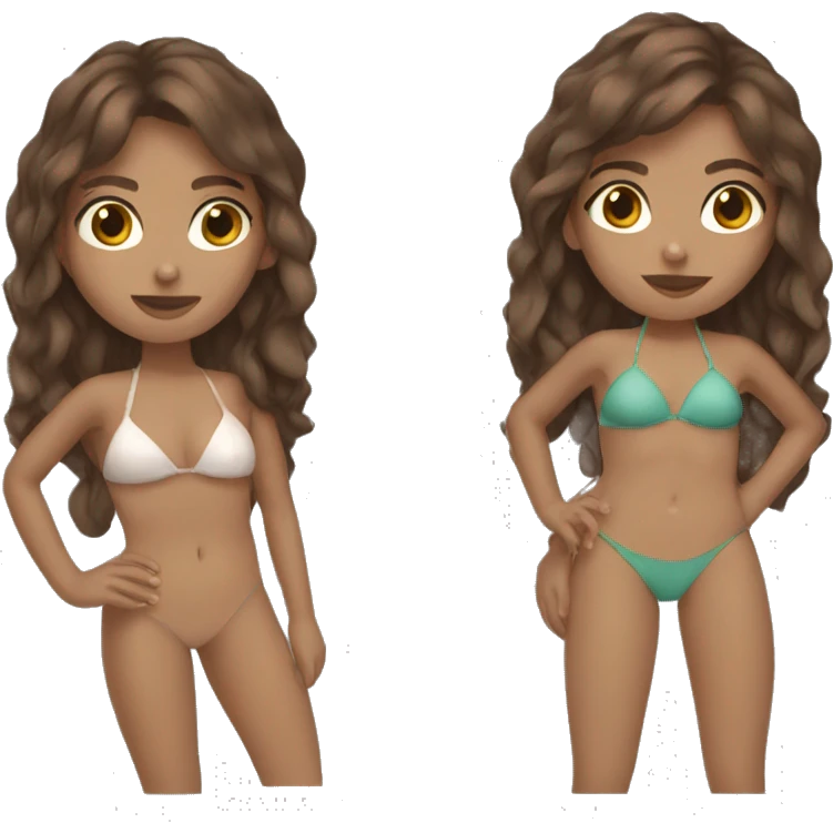  bikini brown hair girl emoji