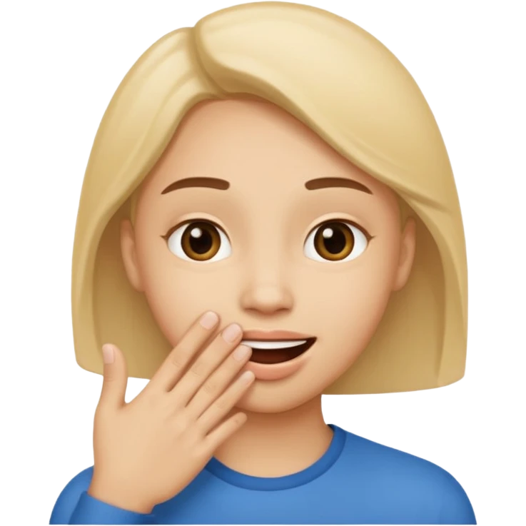 face with a hand over its mouth, smiling eyes emoji
