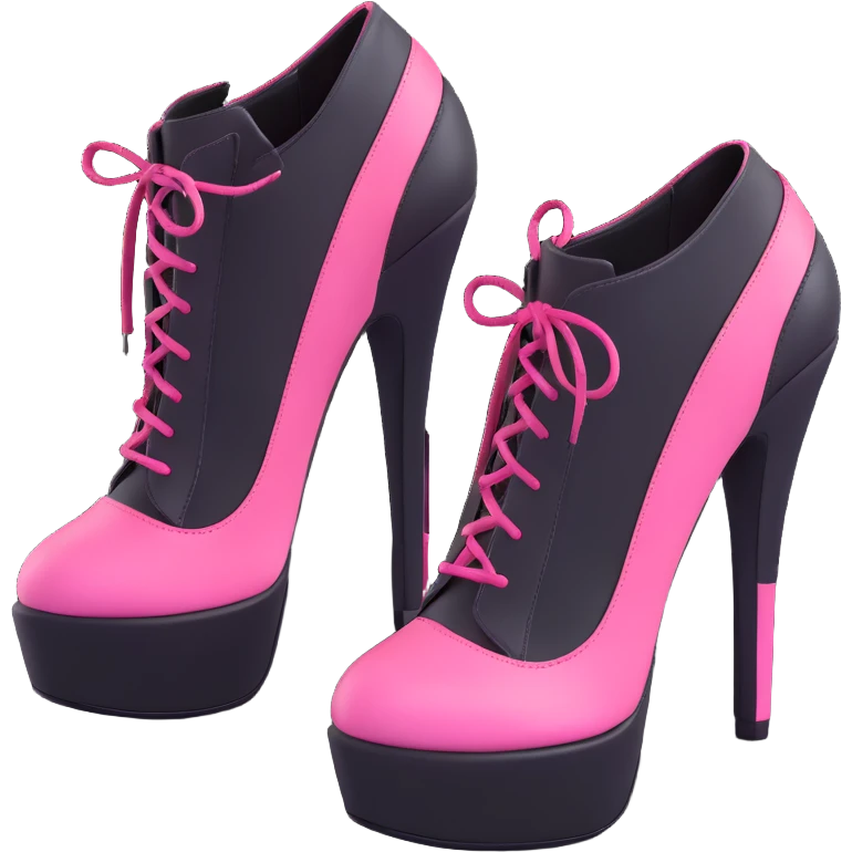 BLACKPINK-inspired gothic shoes, no hearts, black and pink, cute  emoji