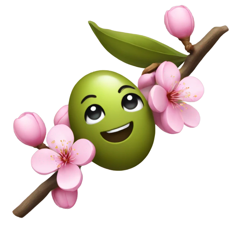 olive with a cherry blossom emoji