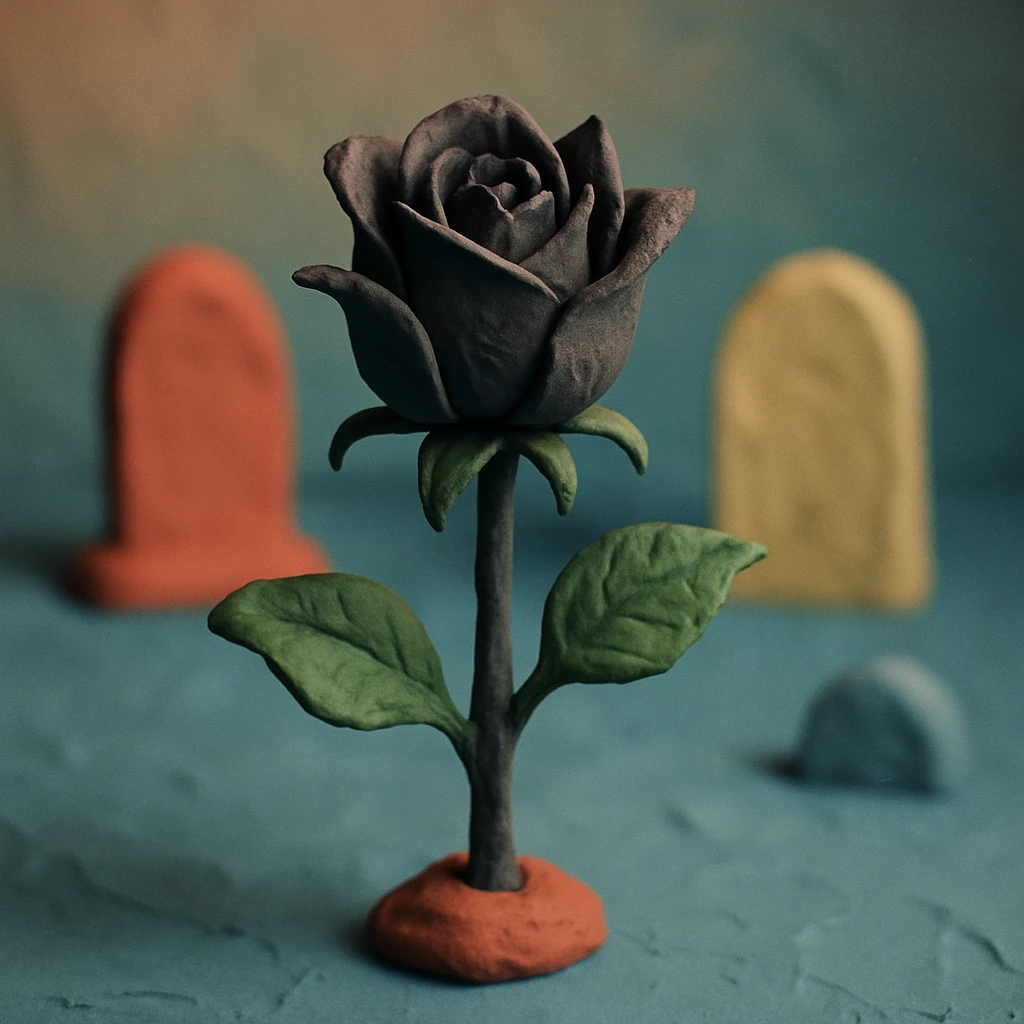 gothic flower in claymation style emoji
