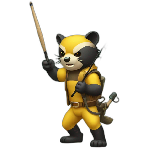 Wolverine with a fishing rod emoji