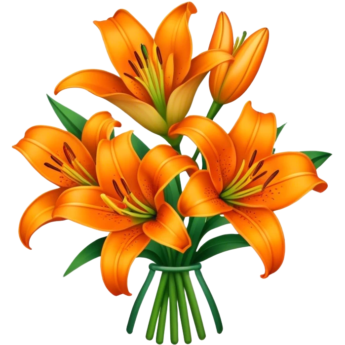An orange Lilly flower bouquet emoji