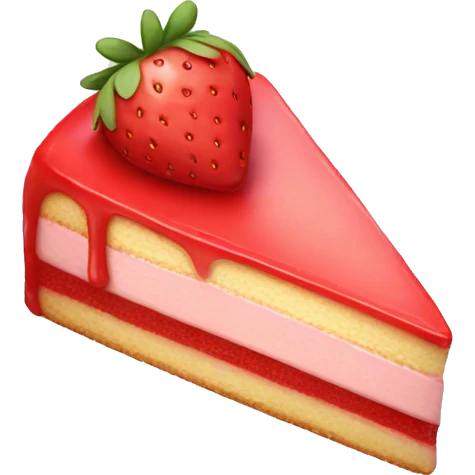 Piece of strawberry cake cute  emoji