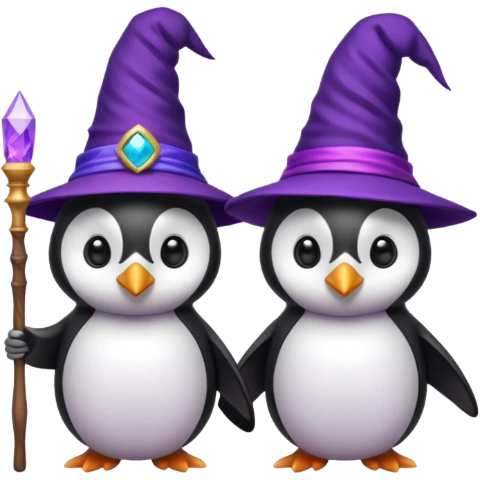 Creo uno de un pingüino mago con 2 cabezas emoji