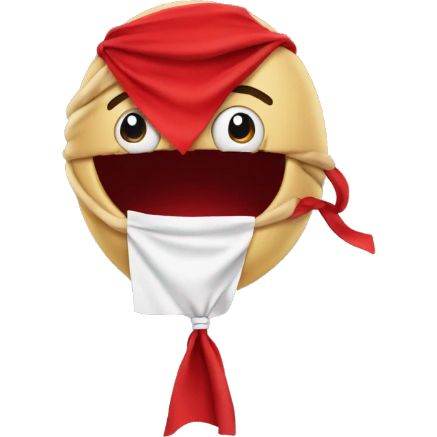Tied it’s mouth and eye with red cloth emoji