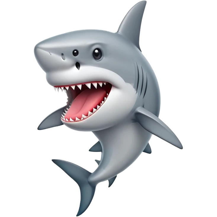 standing shark with tounge out  emoji