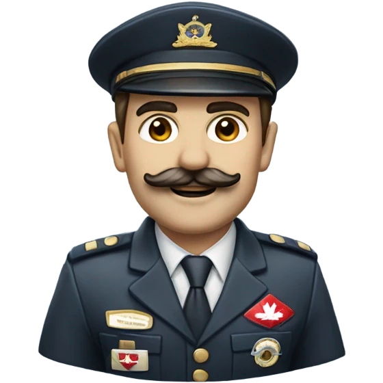 Air canada pilot with mustache emoji