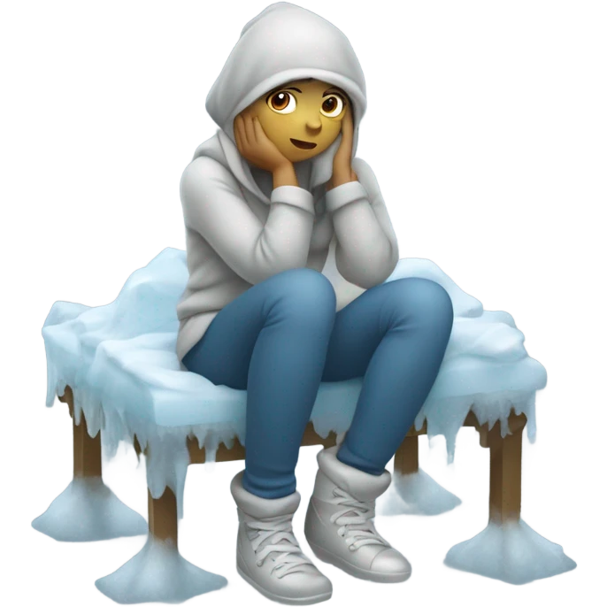 Girl with frozen toes emoji