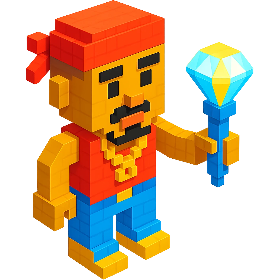 Lego 2Pac with a glowing diamond microphone emoji