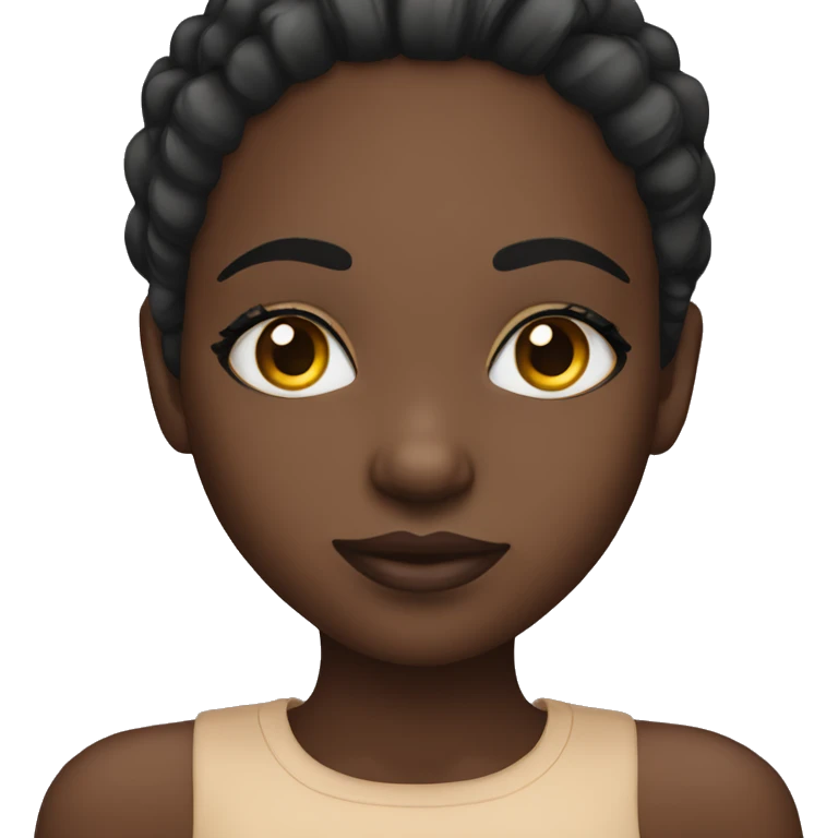 black girl with lashes emoji