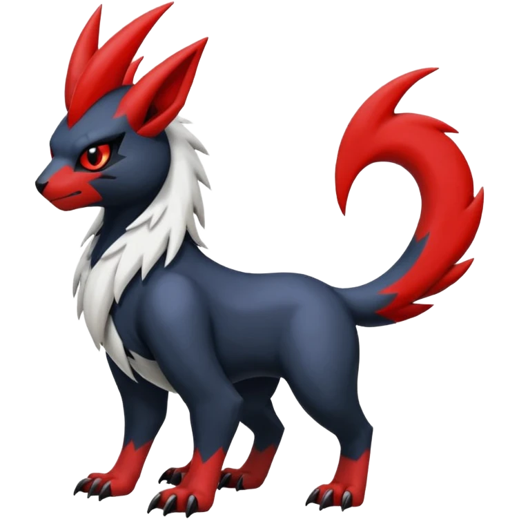 Handsome cool badass edgy Absol-Darkrai-Litten-Guilmon-Zangoose-Pokémon-Fakémon-fusion-hybrid-creature emoji