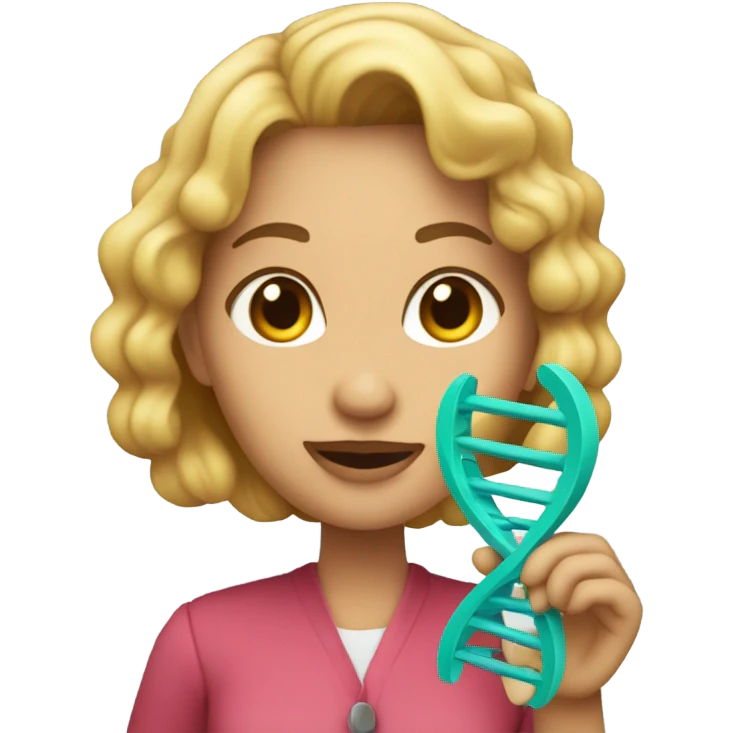 Delphine with DNA emoji
