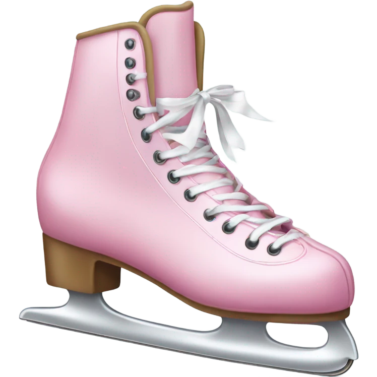 pink ice skates with a white bow around them emoji