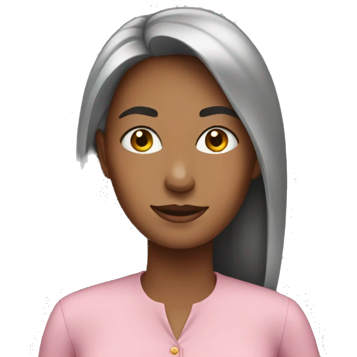 Woman with pink dress shirt emoji
