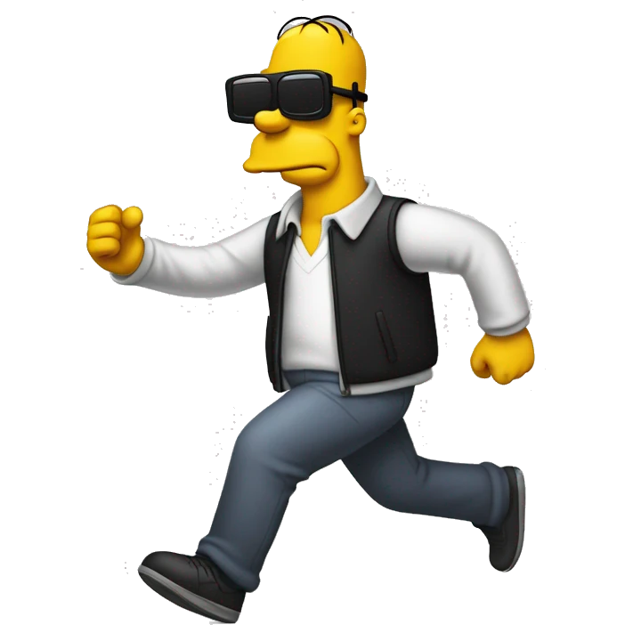 homero simpson corriendo con gafas negras emoji