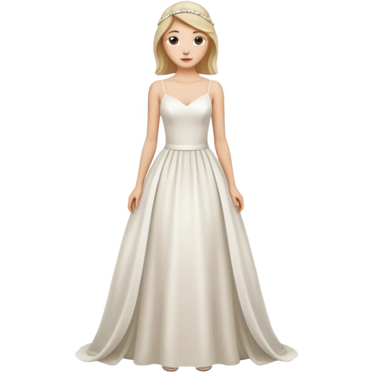 Chica blanca,cuerpo entero, vestido boda tirantes finos emoji