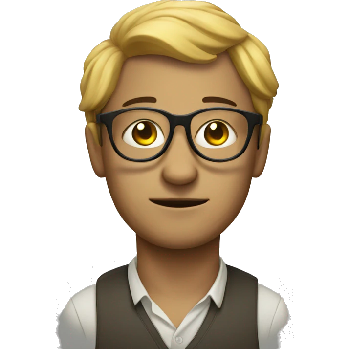 A man with round glasses tied with a ropes  emoji