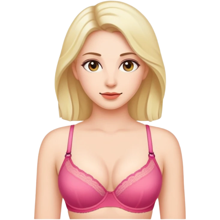 Woman with massive boobs with bra emoji