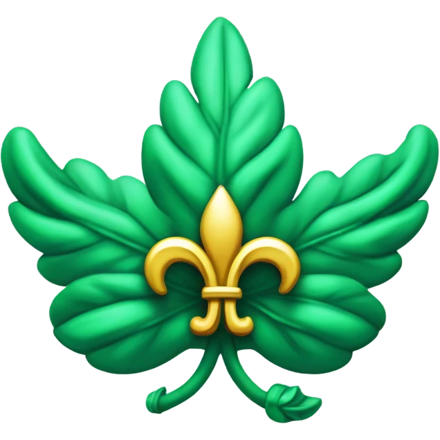Caduceu de Hermes à frente de uma Flor-de-Lis verde emoji