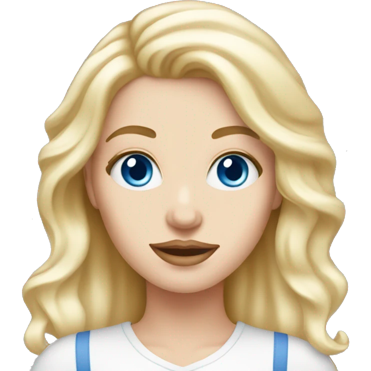 white girl with blue eyes applying cream on face emoji