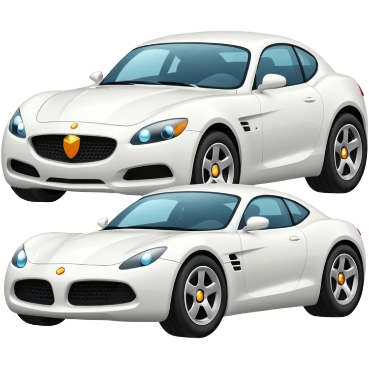 a white car on a black background. Lots of details emoji