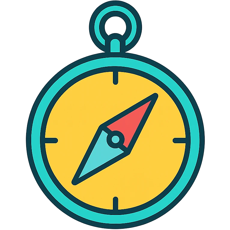 compass icon, bold color outline, modern icon style emoji