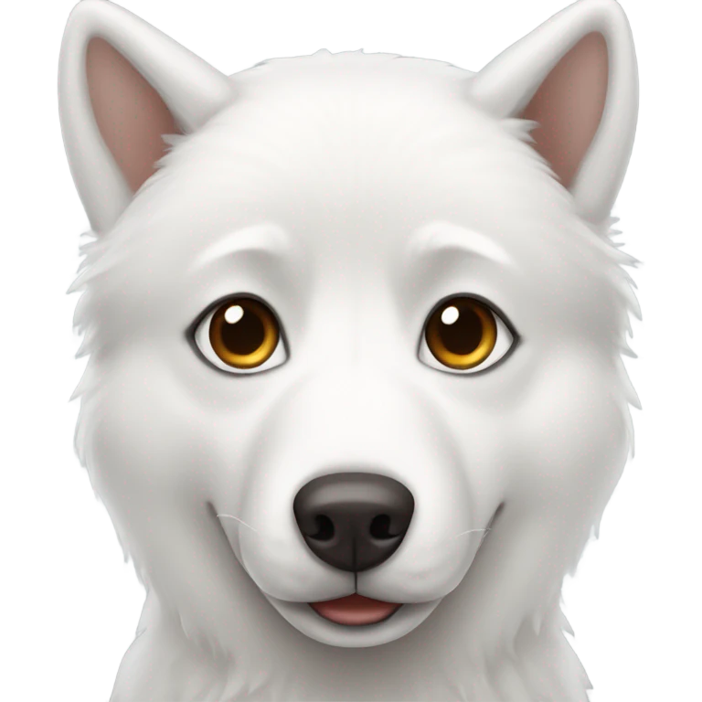 White husky with brown eyes  emoji