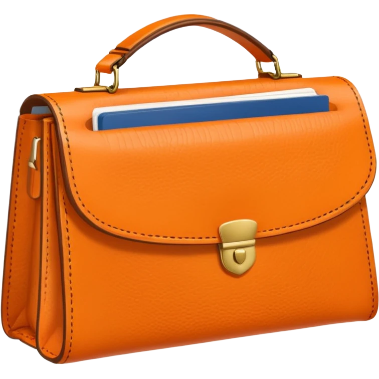 Orange handbag notebook emoji