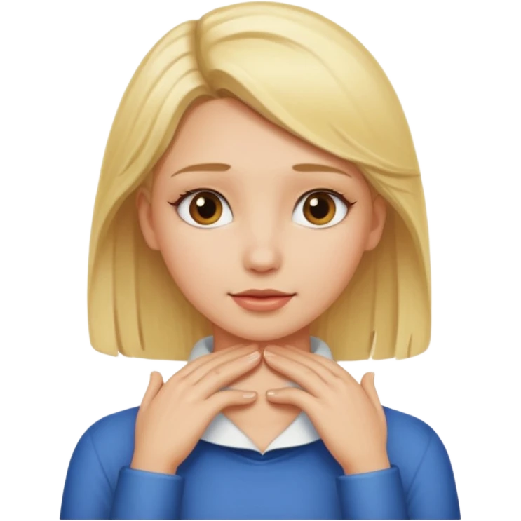 blonde girl with hands on neck emoji