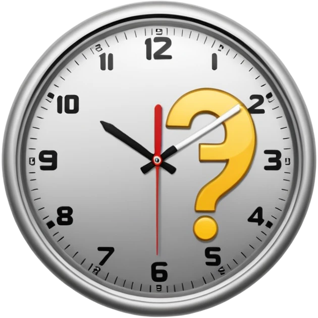 reloj con simbolo de interrogacion emoji