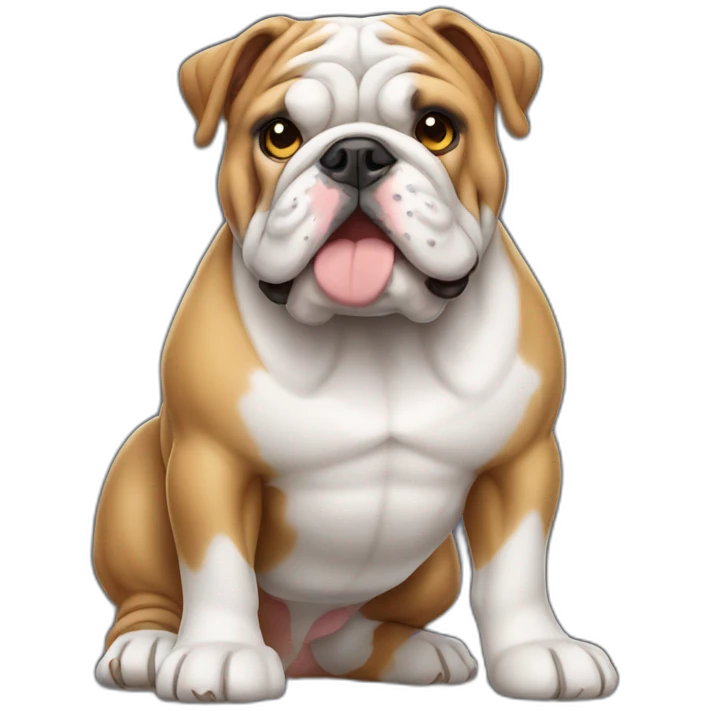 Dog english Bulldog full body emoji