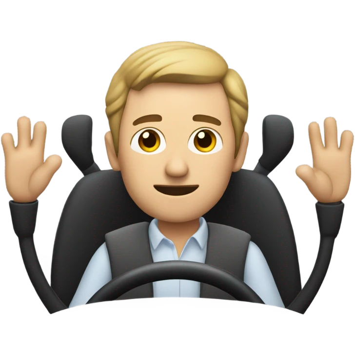 man behind steering wheel emoji